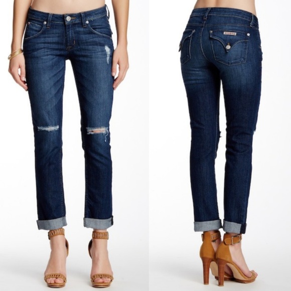 Hudson Jeans Denim - Hudson Bacara Straight Crop Ripped Jeans